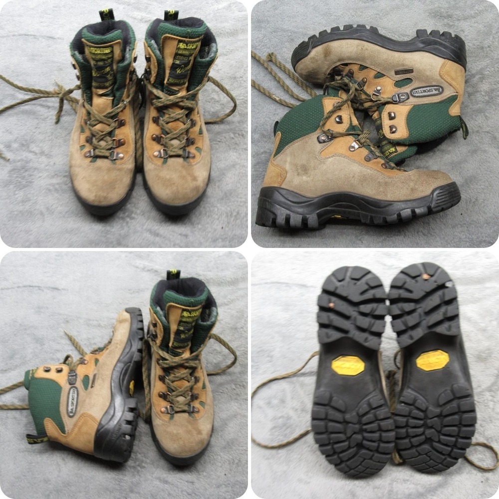 La Sportiva GoreTex Hiking Boots Women US7.5 EU38 Green Waterproof Italy Made